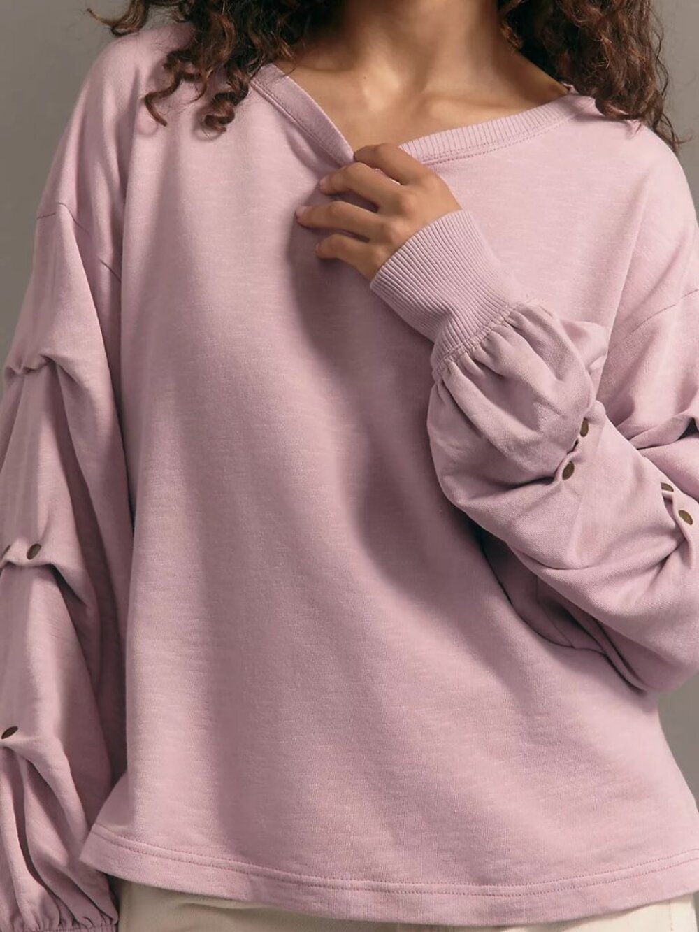 Pilcro Tucked-Sleeve Pullover Size Small